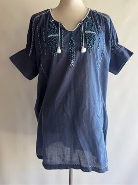 Roberta Roller Rabbit Beaded Embroidered Top - sz L
